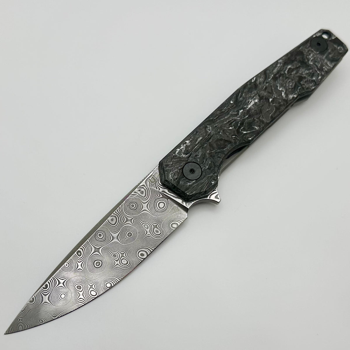 Uldanov Custom Knives R1 w/ Milled Titanium/Polar Dark Matter Carbon F