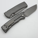 Chaves Knives Redencion 229 w/ Stonewash Titanium Integral Handle w/ Magnetic Ti Inlays & Stonewash Drop Point M390