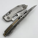 Microtech Marfione Select Manual Stitch RAM LOK Frag Titanium Handles & Stonewash M390MK w/ Double Vapor Blast & Bronze Accents 169RL-10FRMS1