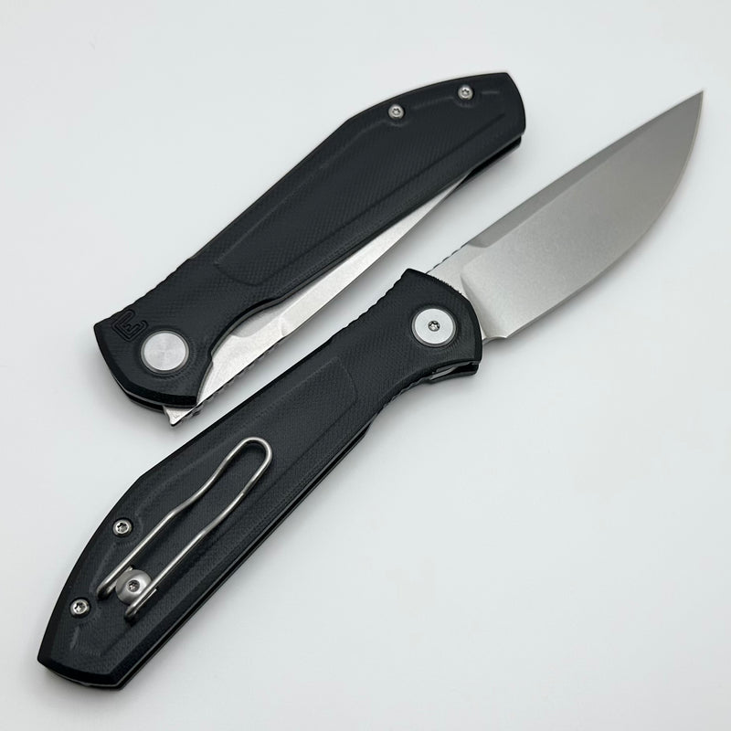 Custom Knife Factory - Echo Splinter Front Flipper w/ Black G-10 & Stonewash CPM-S35VN