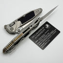 Marfione Select Microtech Socom Ram-Lok Titanium Textured Inlaid Handles w/ Bronze Accents & Spear Point Stonewash Serrated M390MK 160RL-11SMS2