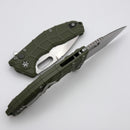 Heretic Knives Martyr OD Green Polymer Handles w/ 3.5" Stonewash Tanto MagnaCut H057-2A-GRN