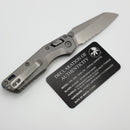 Microtech Marfione Select MSI RAM LOK Mini Fluted Titanium Handles w/ Double Vapor Accents & Blue Accents & Stonewash Part Serrated M390MK 210M-11FLMS3