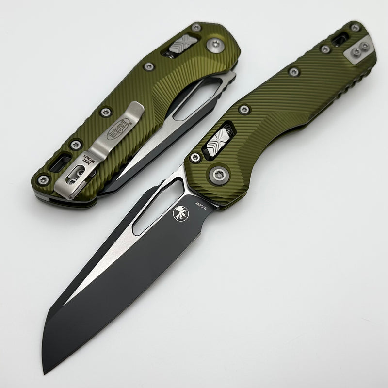 Microtech Knives MSI RAM LOK OD Green Fluted Aluminum & Black M390MK 210-1FLOD