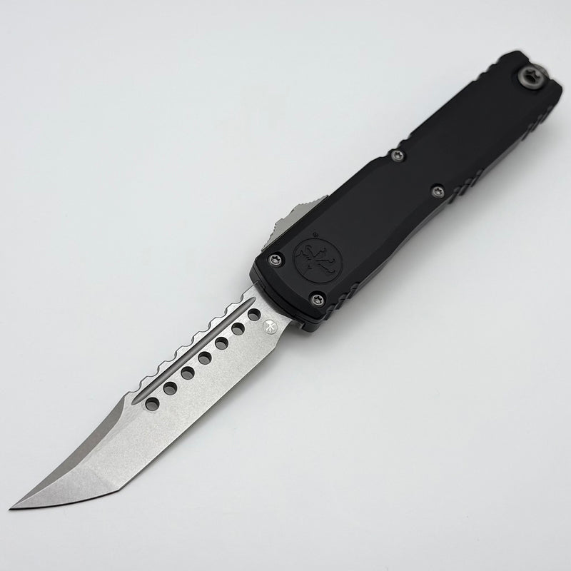 Microtech Ultratech ZBP Hellhound Stonewash w/ Black Handle Signature Series 1119-10S