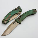 Microtech Amphibian Mini RAM LOK Antique Green Titanium Frag & Bronze M390MK w/ Bronze Accents 137MRL-13FRMS1
