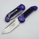 Microtech Knives LUDT Gen III Stonewash Tanto w/ Purple Handle 1136-10PU