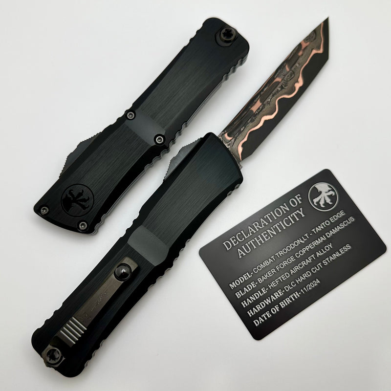 Microtech Knives Marfione Select Combat Troodon Gen III Baker Forge Coppermai Tanto w/ Black Handle 1144-16MS1