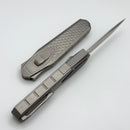 Remette RT Swordfish Titanium Handle w/ Carbon Fiber Inlay & Clip Point M390 Manual OTF ZL101B1