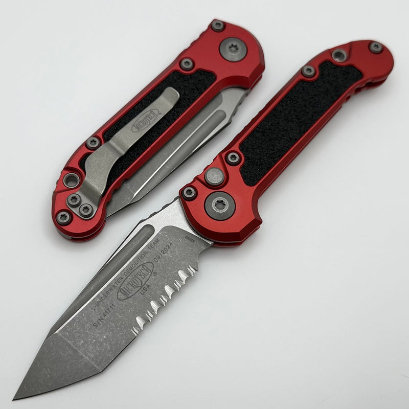 Microtech Knives LUDT Gen III Apocalyptic Partial Serrated Tanto w/ Red Handle 1136-11APRD