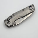 Microtech Marfione Select MSI RAM LOK Mini Slab Side Titanium Handles w/ Double Vapor/Blue Accents & Stonewash Part Serrated M390MK 210M-11MS3