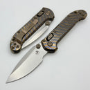 Marfione Select Microtech LUDT Ram-Lok w/ Flamed Slab Side Titanium Handles w/ Bronze Accents & Stonewash Drop Point 1135RLS-10MS3