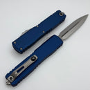 Microtech Ultratech Gen IV D/E Stonewash Standard w/ Navy Blue Handle 11224-10NA