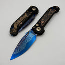 Microtech Marfione Select LUDT Gen III Black Handle w/ Pro-Tech Composites Live Wire Carbon Fiber Inlays & Blued Baker Forge Drop Point w/ Blue Accents 1135-16MS2