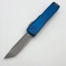 Microtech UTX-85 Gen IV w/ Blue Handle & Apocalyptic Part Serrated T/E M390MK 12334-11APBL