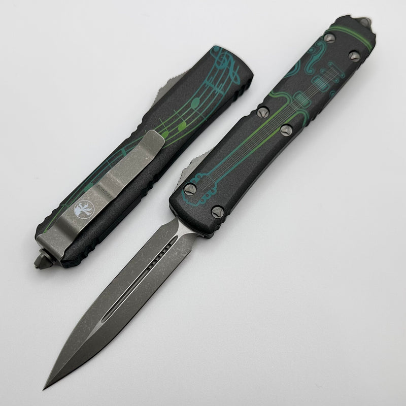 Microtech Ultratech NCKS 2023 Teal & Green Double Edge Apocalyptic Standard 122-10APNCKS