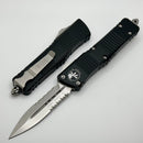 Microtech Combat Troodon Black w/ Double Edge Stonewash Partial Serrated 142-11