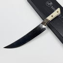 Microtech Butcher Knife Proof Run w/ Ivory G-10/Bronze Titanium Bolster w/ San Mai Damascus M390 3800B-16IVPR