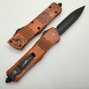Microtech Combat Troodon D/E Halloween Web Orange Fluted Standard 23’ 142-1HWWS