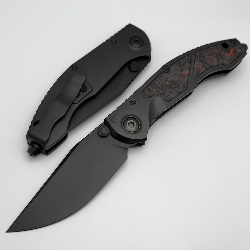 Custom Knife Factory & Anthony Marfione Sokosha DLC/Red Carbon Fiber w/  DLC M398