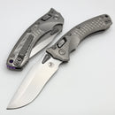 Microtech Marfione Select Amphibian RAM LOK Titanium Frag Handles & Stonewash M390MK w/ Double Vapor Blast & Purple Accents 137RL-10FRMS3