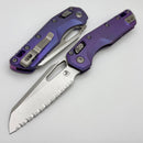 Microtech Marfione Select MSI RAM LOK Purple Haze Titanium Handles w/ Double Vapor Blast & Purple Accents & Full Serrated Stonewash M390MK 210-12MS5