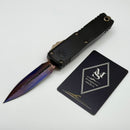 Microtech Marfione Select UTX-85 Gen III w/ Hefted Black Handle & Blued Baker Forge Damascus D/E 1232-16MS3