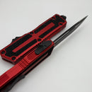 Microtech Scarab 2 Gen 3 S/E Spine Fluted Black Partial Serrated w/ Red Handle 1278-2RD