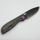 Poikilo Blade Gecko S2.1 Dark Stonewash Titanium Handles w/ Purple Ti Accents & Two Tone M398