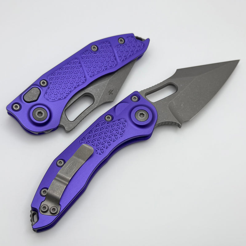 Microtech Borka Stitch Auto w/ Purple Handles & Apocalyptic M390 169-10APPU
