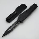 Microtech Cypher II D/E Black Partial Serrated w/ Black Handle 1242-2T