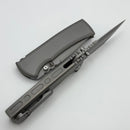 Chaves Knives Redencion 229 w/ Stonewash Titanium Integral Handle w/ Magnetic Ti Inlays & Stonewash Tanto M390