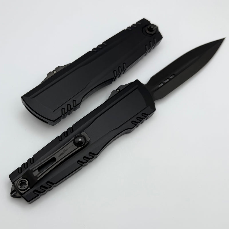 Microtech Luminary D/E DLC Shadow w/ Tritium Inlaid Slider Signature Series 1270-1DLCTSH