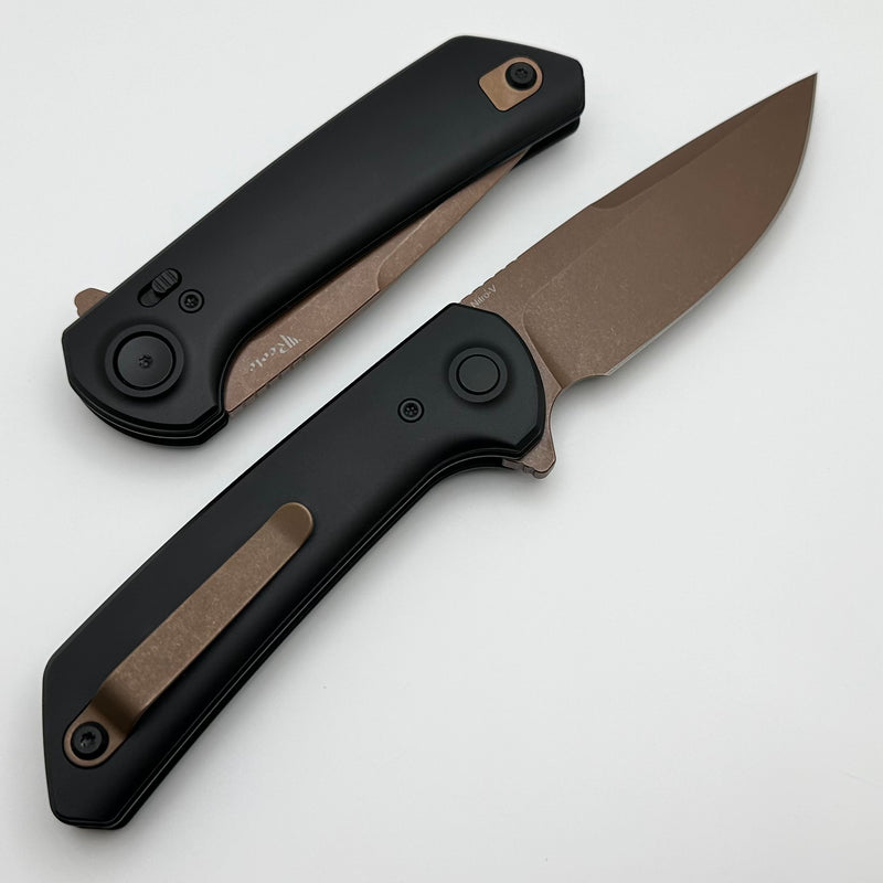 Reate Knives PL-XF Black Aluminum Handles & Bronze PVD Nitro-V