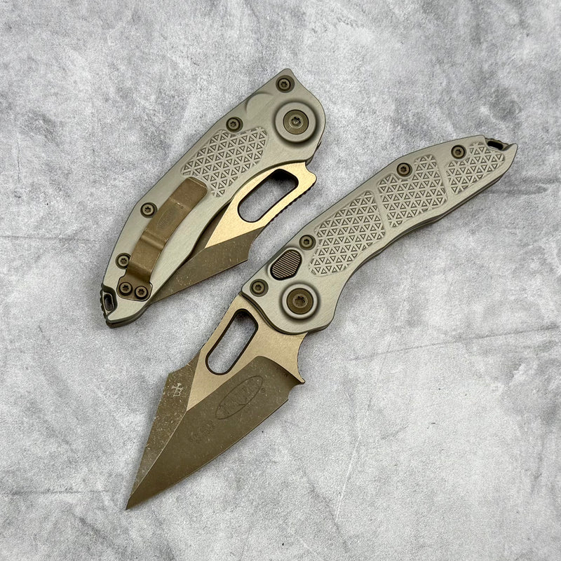 Microtech Borka Stitch Bronzed Apocalyptic Standard Two Tone Natural C