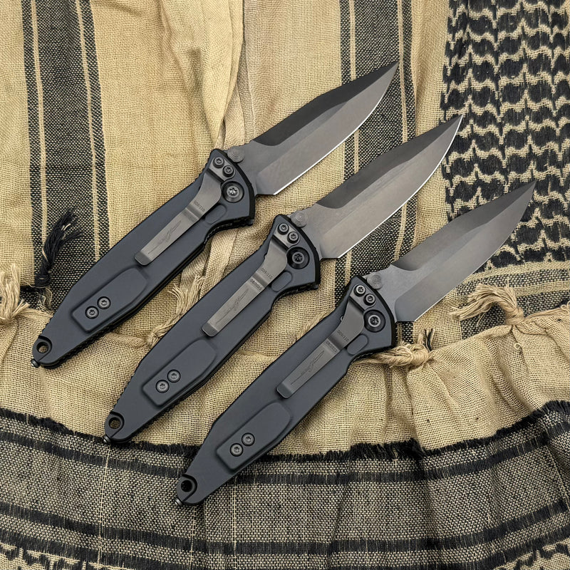 3 Piece Set Microtech Socom Elite M/A DLC Spike Grind Signature Series NCB Exclusives S/N 009
