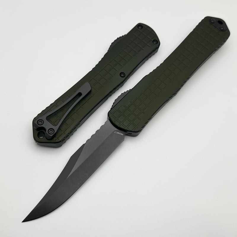 Heretic Knives Manticore X Green Grenade Frag Handle & DLC Bowie MagnaCut H030BF-6A-GRN