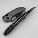 Microtech Borka Stitch DLC w/ Natural Clear Handles Signature Series 169-1DLCTNCS