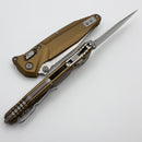 Microtech Socom Delta Ram-Lok w/ Tan Aluminum Handles & Stonewash M390MK 159RL-10TA