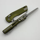 Microtech MSI RAM LOK Mini OD Green Fluted Aluminum Handles w/ Stonewashed M390MK 210M-10FLOD