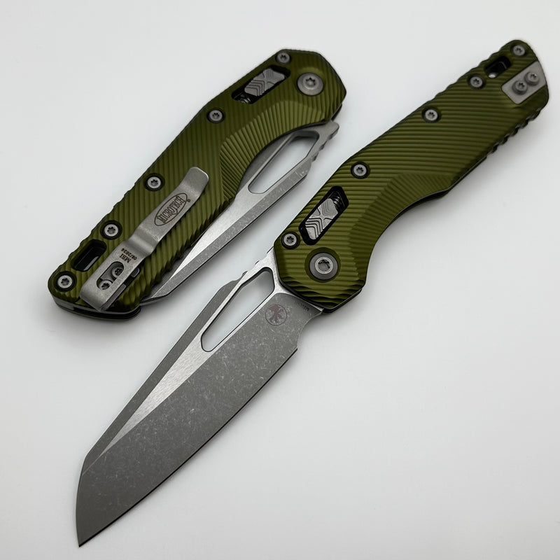 Microtech Knives MSI RAM LOK OD Green Fluted Aluminum & Apocalyptic M390MK 210-10APFLOD