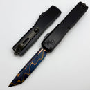 Microtech Marfione Select Ultratech ZBP Tanto Blued Baker Forge Coppermai w/ Hefted Black Handle 1123-16MS2