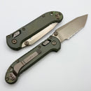 Marfione Select Microtech LUDT Ram-Lok w/ Antique Green Slab Side Titanium Handles w/ Bronze Accents & Full Serrated Bronze Tanto 1136RLS-15MS1