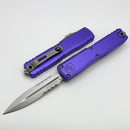 Microtech Ultratech Gen IV D/E Stonewash Partial Serrated w/ Purple Handle 11224-11PU
