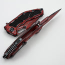 Heretic Knives Medusa Auto Red Cel Shade w/ Tanto MagnaCut H011-CS-RD