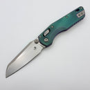 Microtech Marfione Select MSI RAM LOK Mini Fluted Nebula Green Titanium Handles w/ Double Vapor Accents & Purple Accents & Stonewash M390MK 210M-10FLMS18