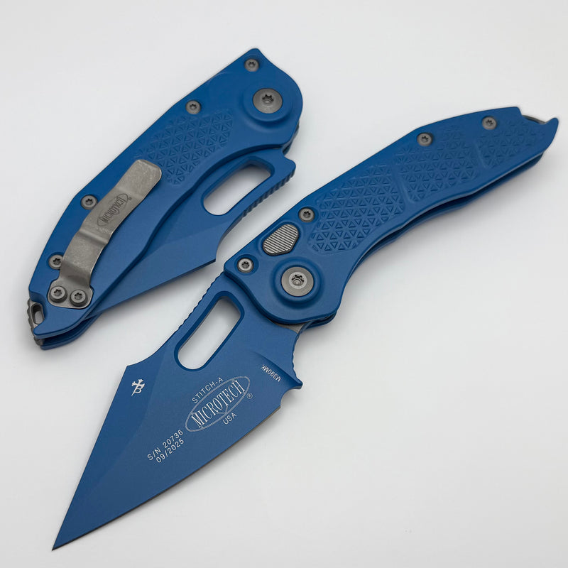 Microtech Borka Stitch Auto Cerakote Blue Signature Series 169-1BL-X1Z13