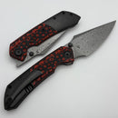 Kansept Knives Fenrir Red Swirl G-10/Titanium & Damascus K1034A2
