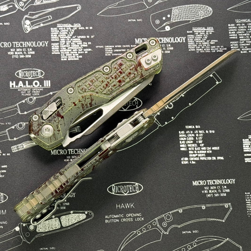 Microtech Knives MSI RAM LOK Outbreak Frag Aluminum & Part Serrated M390MK 210-2FROBS