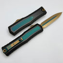 Marfione Custom Atreus w/ PVD Cracked Ice D/E M390MK & Black Aluminum Handle w/ Carbon Fiber & Antique Green Titanium Inlay Accents